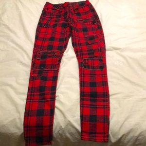 Hot topic emo pants with zippers